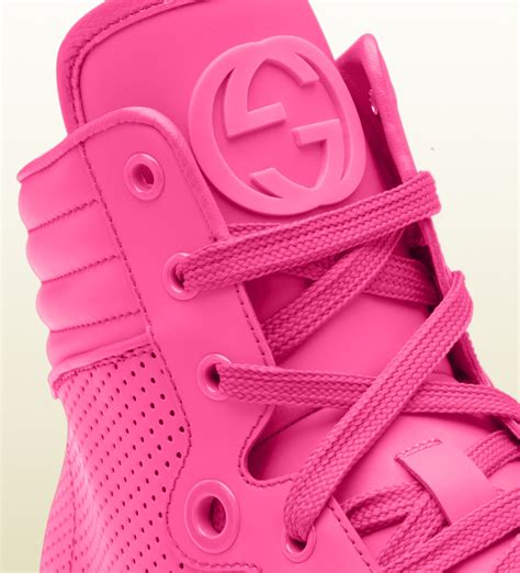 neon pink gucci|bloomingdale's pink Gucci sneakers.